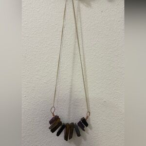 Rainbow Titanium QuartzElegant Multicolor Stone Necklace